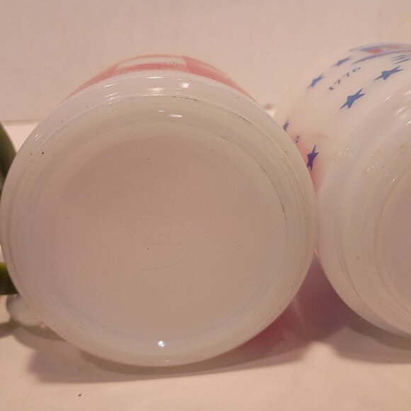 Trio (3) MCM Kitschy Coffee Cups--Fire King/Federal Glass/Glassbake - Picture 10 of 13